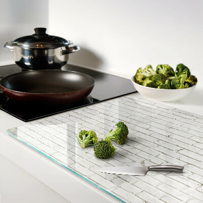 Tabla de cortar pared de ladrillo blanco