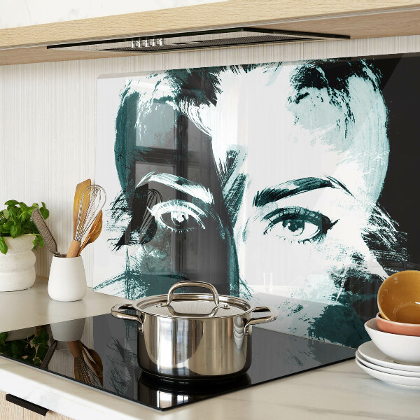 Tabla de cortar de cristal Retrato de estilo abstracto