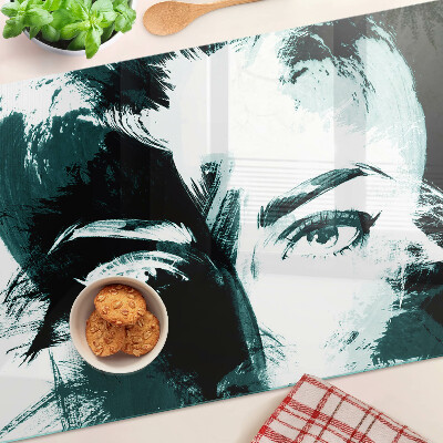 Szklana deska kuchenna Portret w stylu abstrakcyjnym