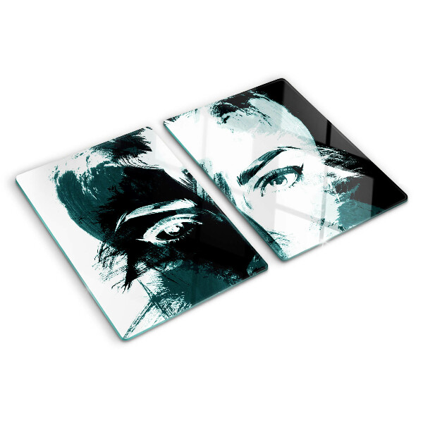 Tabla de cortar de cristal Retrato de estilo abstracto