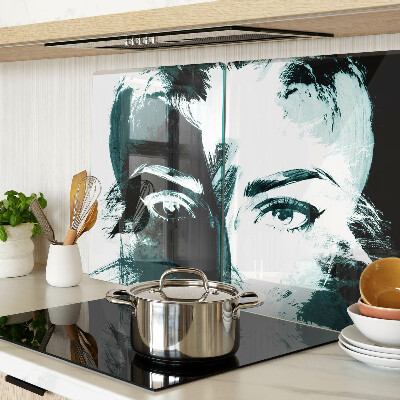 Tabla de cortar de cristal Retrato de estilo abstracto