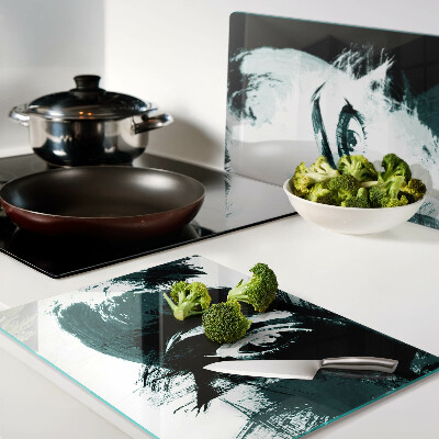 Szklana deska kuchenna Portret w stylu abstrakcyjnym