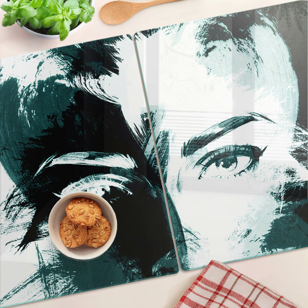 Szklana deska kuchenna Portret w stylu abstrakcyjnym