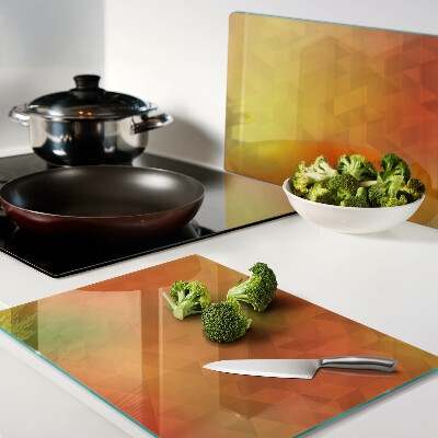 Szklana deska kuchenna Geometria w odcieniach pomarańczu