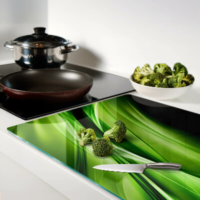 Szklana deska kuchenna Zielone fale abstrakcyjne