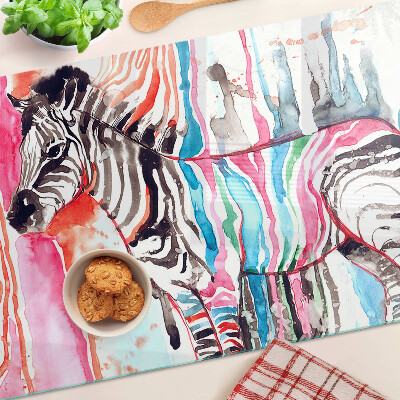 Tabla para cortar Cebra en rayas de colores