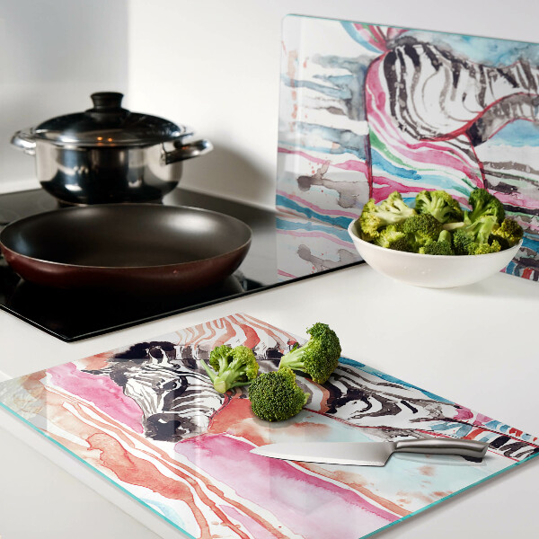 Tabla para cortar Cebra en rayas de colores