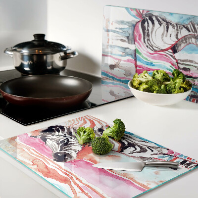 Tabla para cortar Cebra en rayas de colores