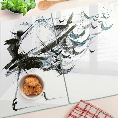 Tabla de cortar de cristal Danza alada