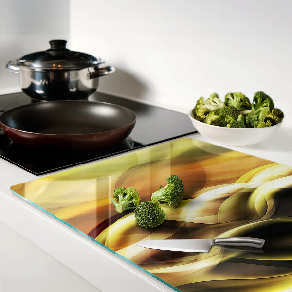 Tabla de cocina Ondas abstractas en tonos dorados