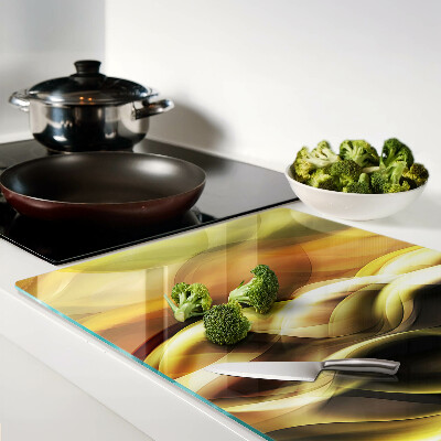 Tabla de cocina Ondas abstractas en tonos dorados