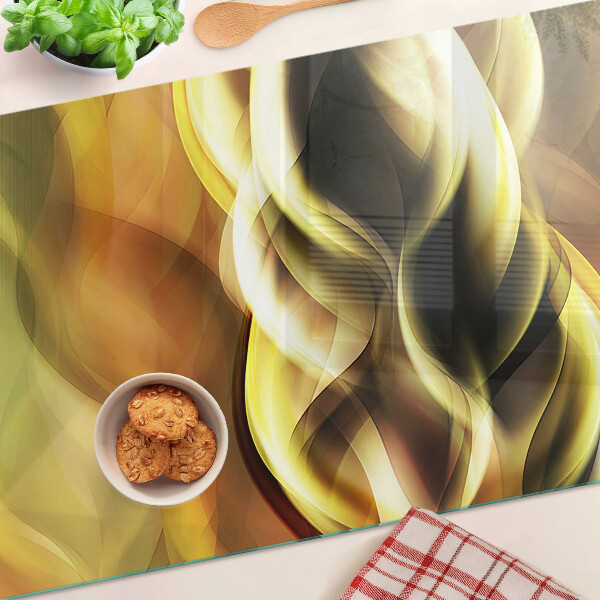 Tabla de cocina Ondas abstractas en tonos dorados