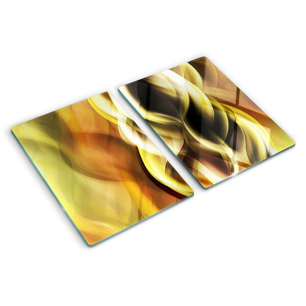 Tabla de cocina Ondas abstractas en tonos dorados