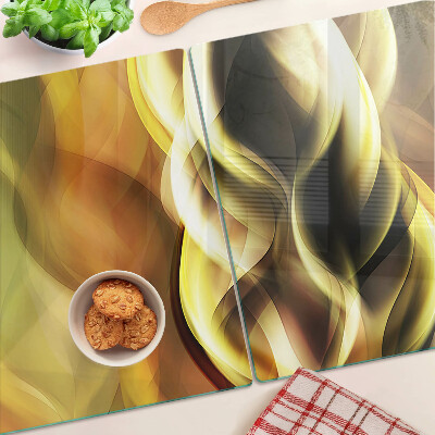 Tabla de cocina Ondas abstractas en tonos dorados