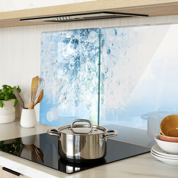 Tabla para cortar Flor de diente de león con gotas de agua