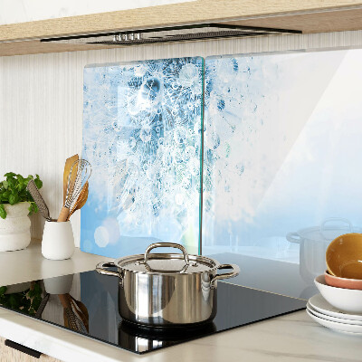 Szklana deska do krojenia Kwiat dmuchawca z kroplami wody