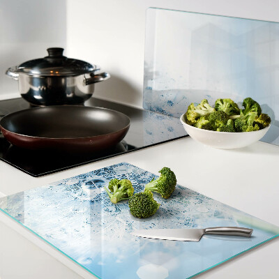 Tabla para cortar Flor de diente de león con gotas de agua