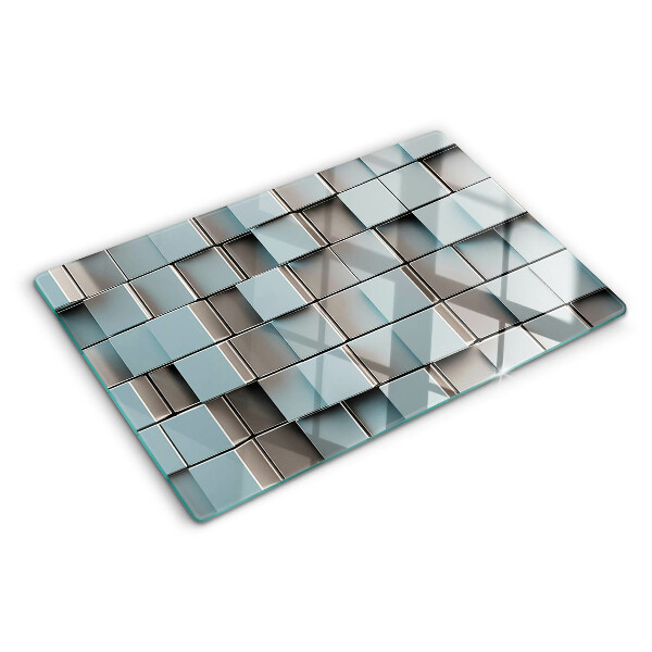 Szklana deska do krojenia Geometryczne kafelki w odcieniach niebieskiego