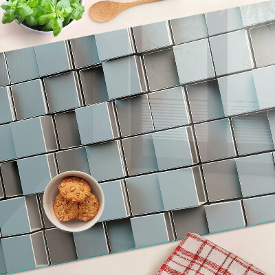 Tabla de cortar de cristal Azulejos geométricos en tonos azules
