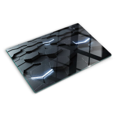 Tabla de cortar de cristal Patrón hexagonal con efecto 3D