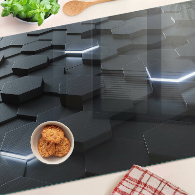 Deska kuchenna szklana Hexagonalny wzór z efektem 3D