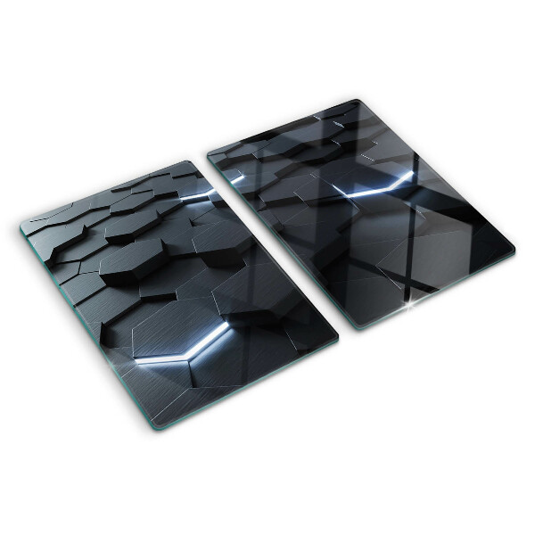 Tabla de cortar de cristal Patrón hexagonal con efecto 3D