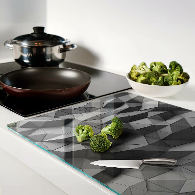 Tabla de cortar de cristal Patrón geométrico abstracto en tonos de gris