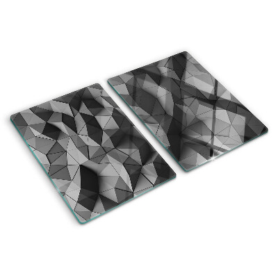 Tabla de cortar de cristal Patrón geométrico abstracto en tonos de gris