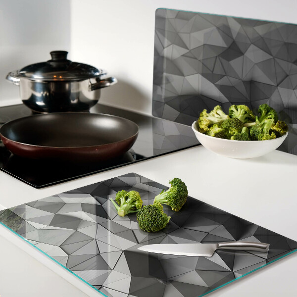 Tabla de cortar de cristal Patrón geométrico abstracto en tonos de gris