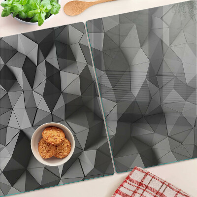 Tabla de cortar de cristal Patrón geométrico abstracto en tonos de gris