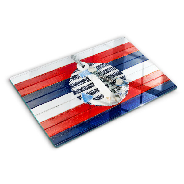 Szklana deska kuchenna Kotwica na tle pasów