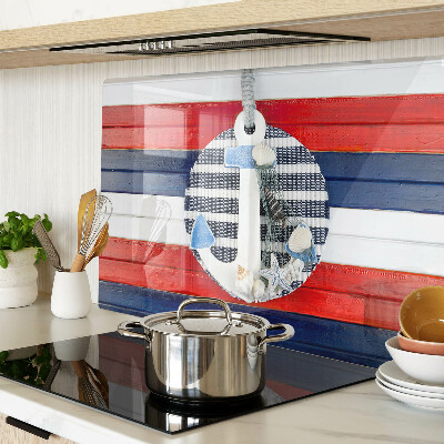 Tabla para cortar Ancla sobre fondo de rayas