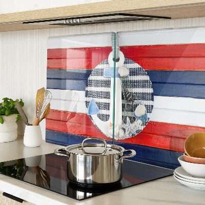 Tabla para cortar Ancla sobre fondo de rayas