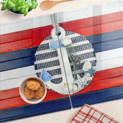 Tabla para cortar Ancla sobre fondo de rayas