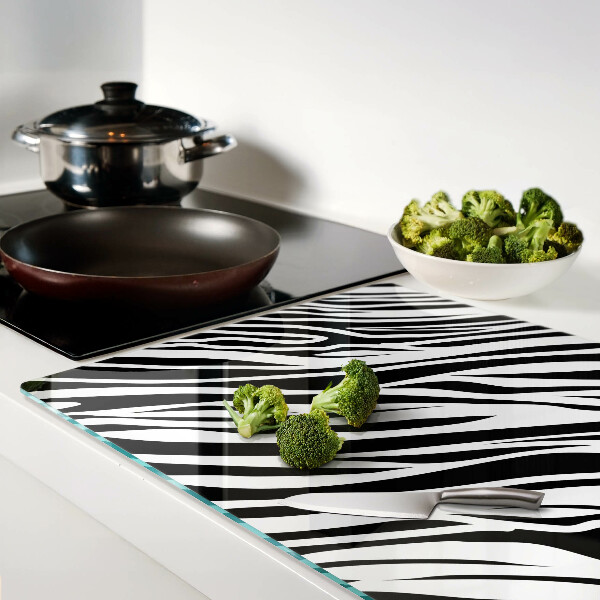 Tabla de cortar de cristal Patrón de cebra