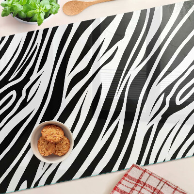 Tabla de cortar de cristal Patrón de cebra