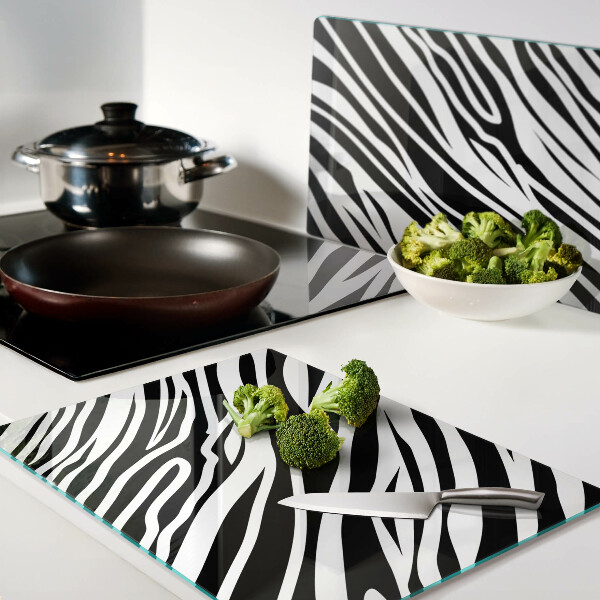 Tabla de cortar de cristal Patrón de cebra