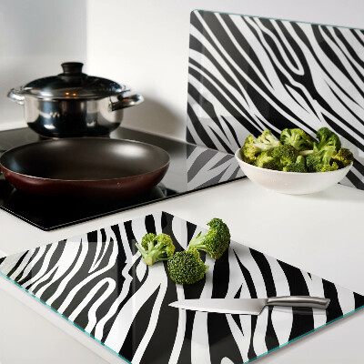 Tabla de cortar de cristal Patrón de cebra