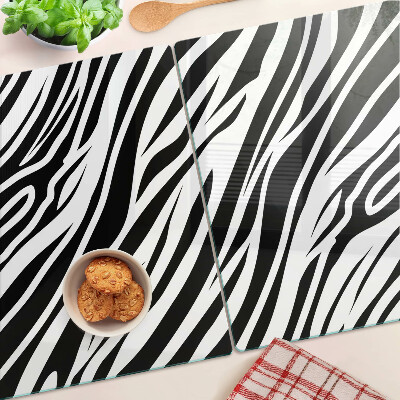 Tabla de cortar de cristal Patrón de cebra
