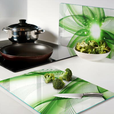 Tabla de cocina Ondas abstractas verdes