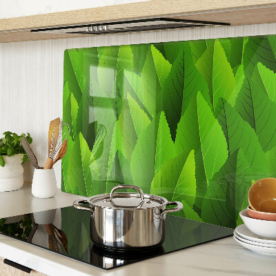 Tabla de cortar de cristal Hojas en tonos verdes