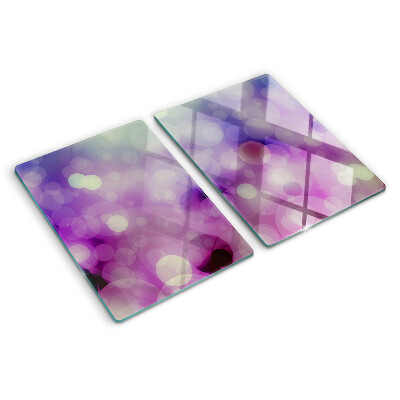 Tabla de cortar Bokeh en tonos morados y rosas