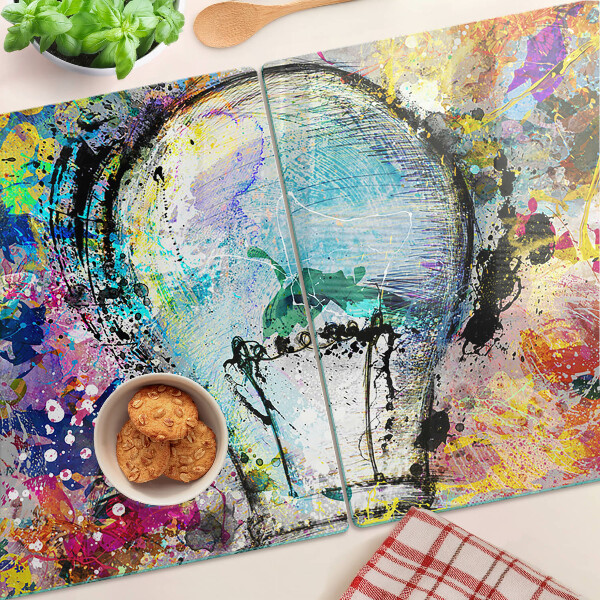 Tabla de cocina Bombilla sobre un fondo de color