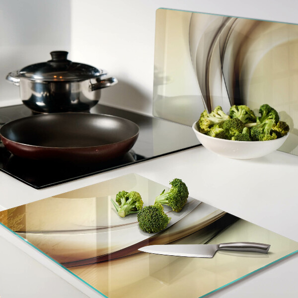 Tabla para cortar Ondas abstractas en tonos beige