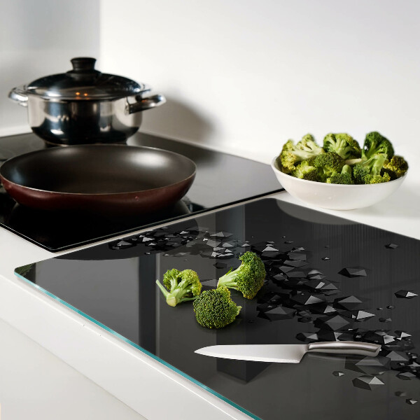 Tabla de cocina Cristales negros en el fondo.
