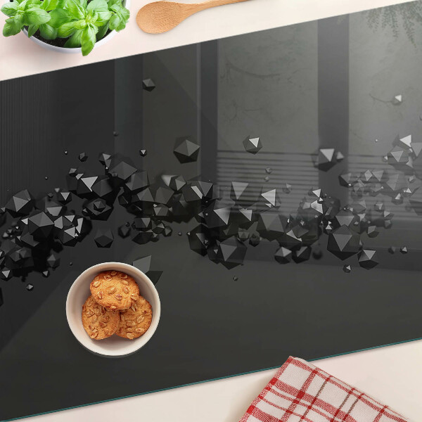 Tabla de cocina Cristales negros en el fondo.