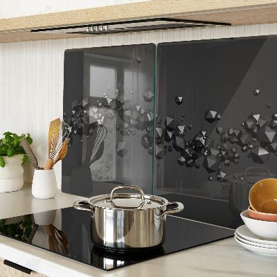 Deska kuchenna szklana Czarne kryształy na tle