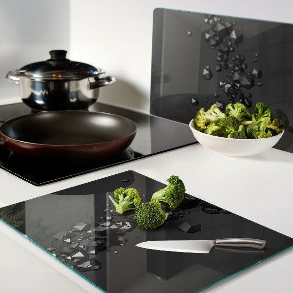 Tabla de cocina Cristales negros en el fondo.