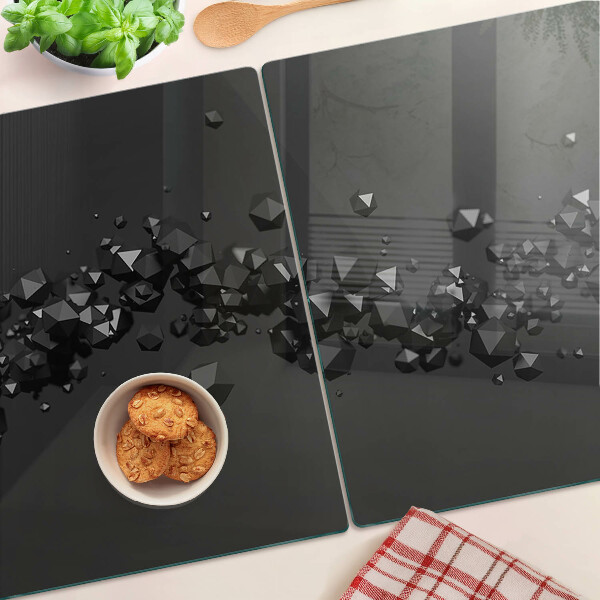 Tabla de cocina Cristales negros en el fondo.