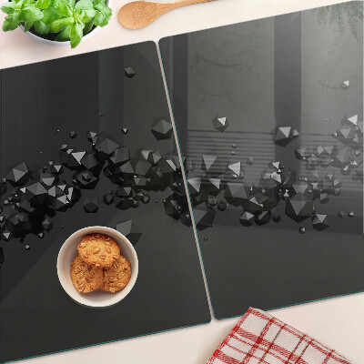 Tabla de cocina Cristales negros en el fondo.